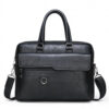 Leather Sling Shoulder Bag - Black